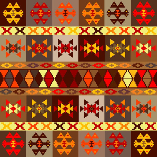 Etnic Motifs Carpet with Wall Decal