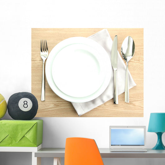 Table Setting Wooden Table