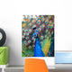Beautiful colourful preening peacock Wall Mural