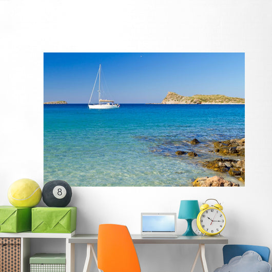 White Yacht Idyllic Beach