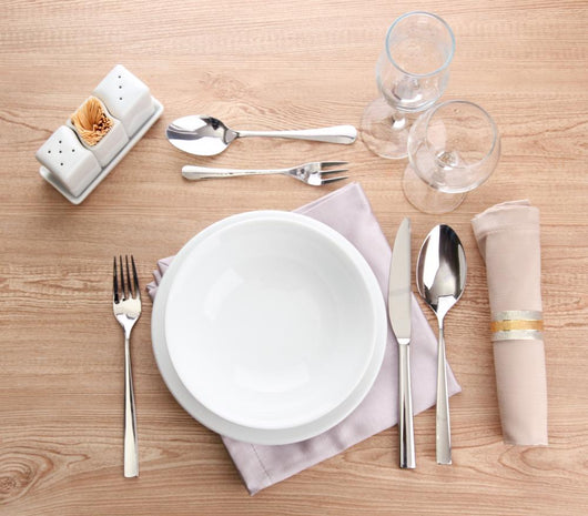 Table Setting Wooden Table