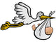 The stork brings a baby - Vector and exempted Wall Decal