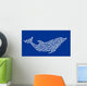 complex dolphin isolated on blue background Wall Mural
