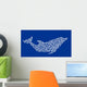 complex dolphin isolated on blue background Wall Mural
