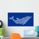 complex dolphin isolated on blue background Wall Mural