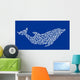 complex dolphin isolated on blue background Wall Mural