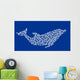 complex dolphin isolated on blue background Wall Mural