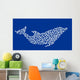 complex dolphin isolated on blue background Wall Mural