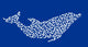 complex dolphin isolated on blue background Wall Mural