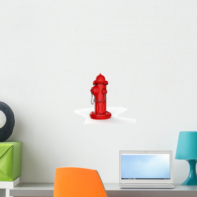 Fire Hydrant Wall Decal shown on a wall