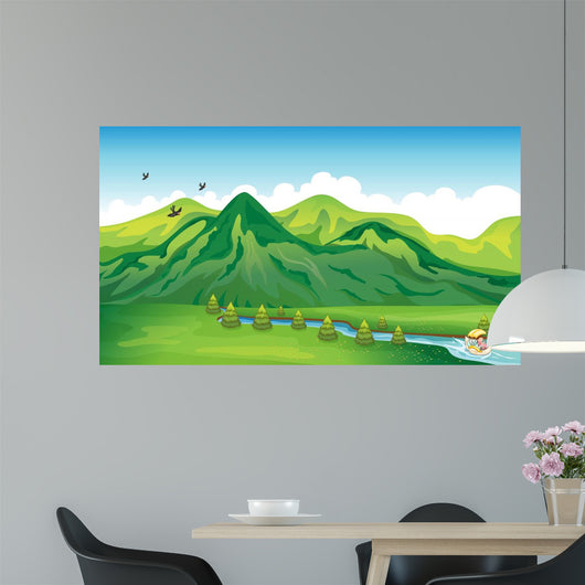 Girl Enjoying Gift Nature Wall Mural