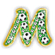 M - soccer  Letter Wall Decal