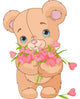 Teddy Bear Giving Hearts