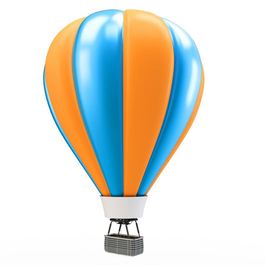 3d Blue and Orange Balloon Wall Decal