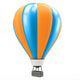 3d Blue and Orange Balloon Wall Decal