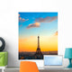 Eiffel tower at sunrise, Paris. Wall Mural