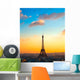 Eiffel tower at sunrise, Paris. Wall Mural