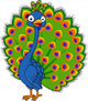 Peacock Cartoon Wall Decal