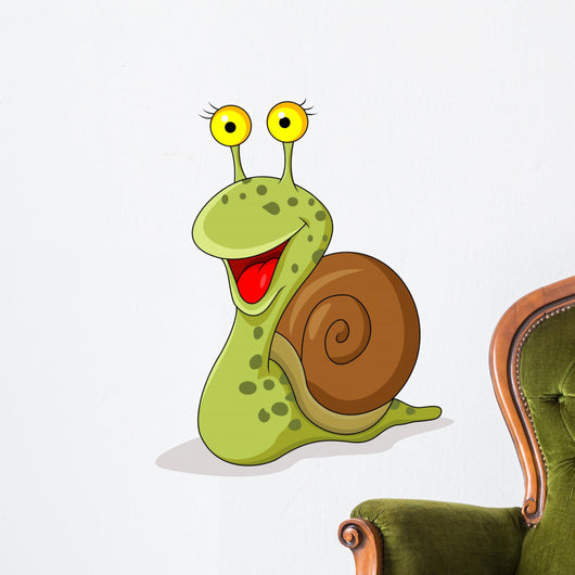 Smiling snail cartoon Wall Decal