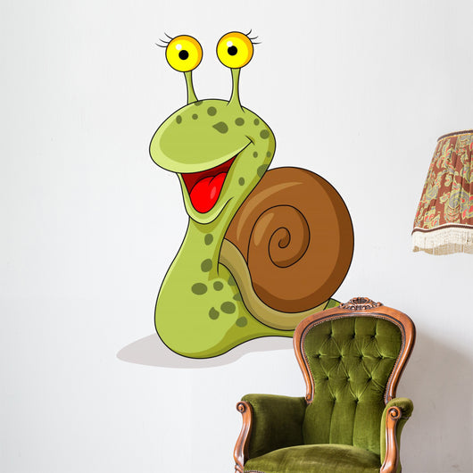 Smiling snail cartoon Wall Decal