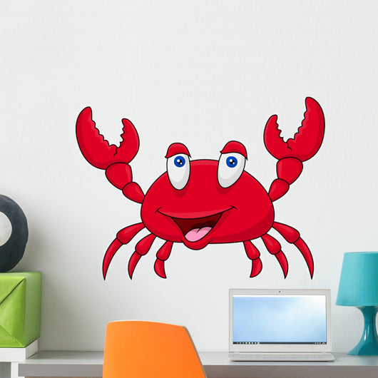 Funny crab cartoon Wall Decal
