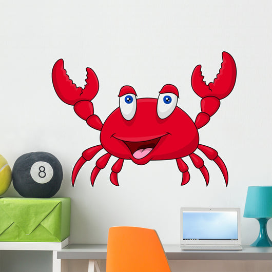 Funny crab cartoon Wall Decal