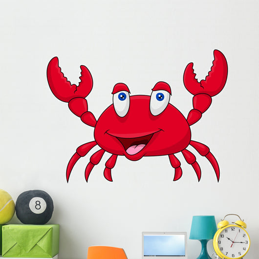 Funny crab cartoon Wall Decal