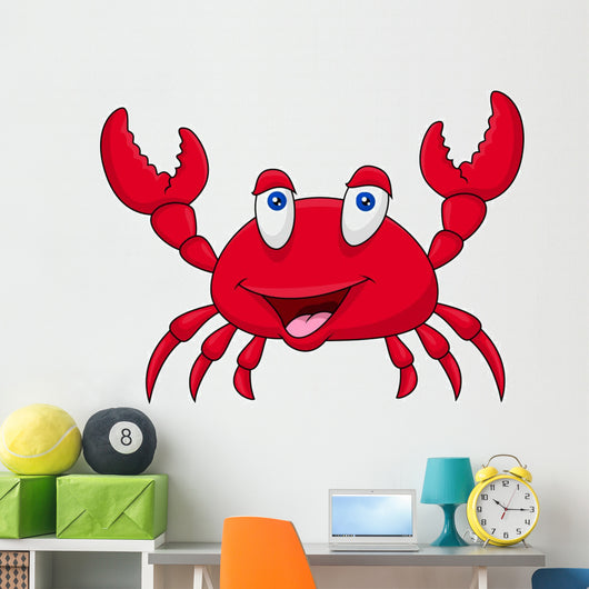 Funny crab cartoon Wall Decal