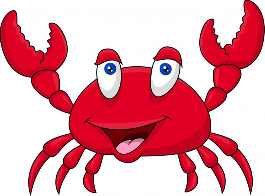 Funny crab cartoon Wall Decal