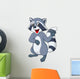 Raccoon cartoon waving hand Wall Decal