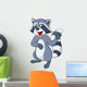 Raccoon cartoon waving hand Wall Decal