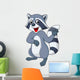 Raccoon cartoon waving hand Wall Decal