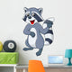 Raccoon cartoon waving hand Wall Decal