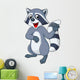 Raccoon cartoon waving hand Wall Decal