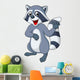 Raccoon cartoon waving hand Wall Decal