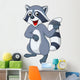 Raccoon cartoon waving hand Wall Decal