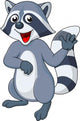 Raccoon cartoon waving hand Wall Decal