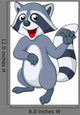 Raccoon cartoon waving hand Wall Decal