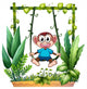 Monkey with Blue Shirt Wall Mural