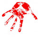 Bloody Hand Prints White Wall Mural