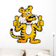 Happy and Proud Siberian Tiger  Giving Two Thumb up Wall Decal