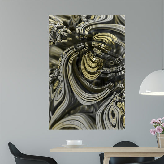 Fractal Vintage Steampunk Gear Wall Mural