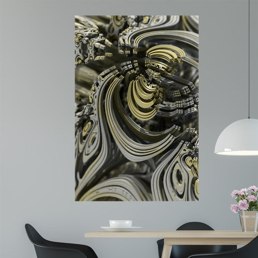 Fractal Vintage Steampunk Gear Wall Mural