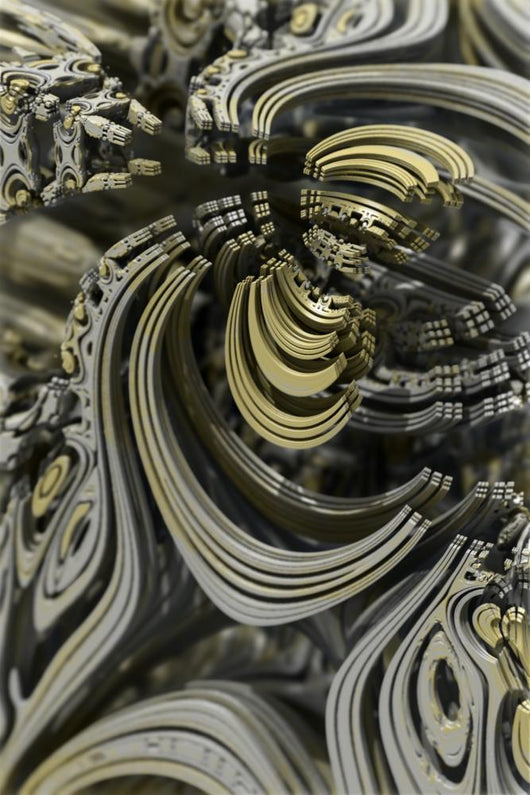 3d fractal, vintage steampunk gear Wall Mural