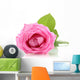Pink Rose with Drops Wall Decal