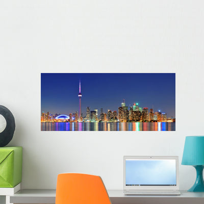Toronto Cityscape Wall Mural shown on a wall