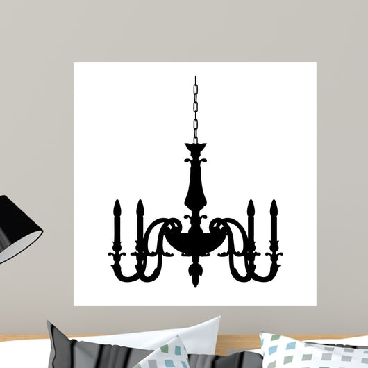 Chandelier Lamp Outline Vector Wall Mural