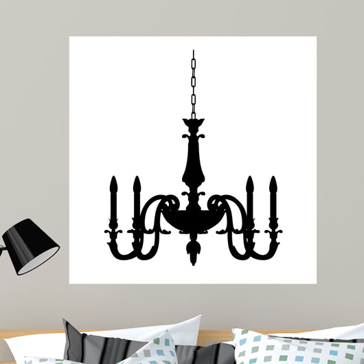 Chandelier Lamp Outline Vector Wall Mural