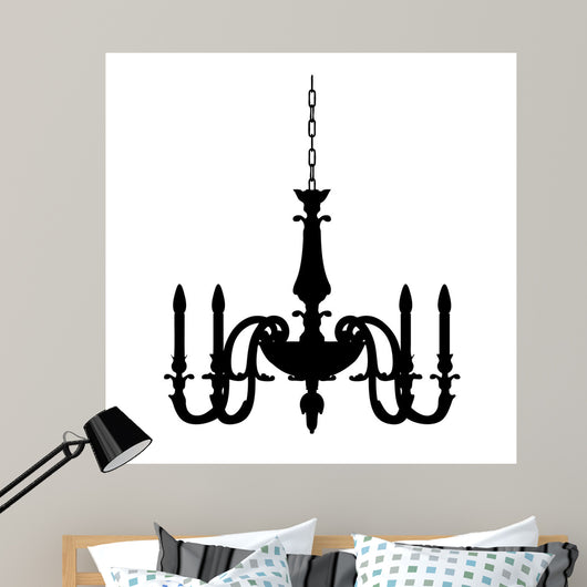Chandelier Lamp Outline Vector Wall Mural