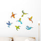 Abstract Colorful Hummingbirds